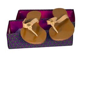 Tory Burch Manon Natural Vachetta Leather Thong Flip Flop Sandal
